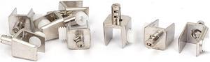 Unique Bargains 3mm-8mm Thickness Adjustable Screw Type Metal Glass Clips Clamps 8 Pcs