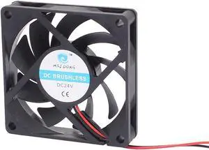 DC 24V 70mmx70mmx15mm 9 Vanes Cooling Cooler Fan w Metal Finger Guard