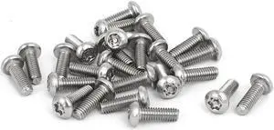 M4 x 12mm 304 Stainless Steel Torx Security Pan Head Machine Screws 25PCS