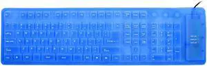 Unique BargainsFoldable Flexible 109 Keys USB Wired Roll up Silicone Keyboard Blue for Laptop Unique BargainsFoldable Flexible 109 Keys USB Wired Roll up Silicone Keyboard Blue for Laptop
