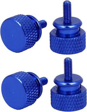 Computer PC Case Aluminum Alloy Knurled Thumb Screws Royal Blue M3x7mm 4pcs