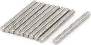 M6 x 60mm 304 Stainless Steel Fully Threaded Rod Bar Studs Hardware 10 Pcs