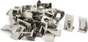 26mmx14mm Picture Photo Frame Metal Spring Turn Clip Hanger Siver Tone 30pcs