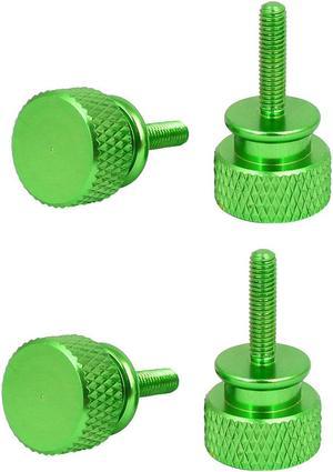 Computer PC Case Aluminum Alloy Knurled Thumb Screws Green M3x12mm 4pcs