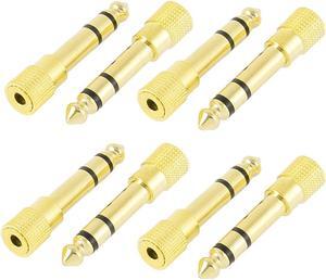 8pcs 6.35mm Male to 3.5mm Female M/F Stereo Socket Audio Plug Adapter Coupler