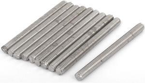 M6 x 65mm 304 Stainless Steel Fully Threaded  Rod Bar Studs Silver Tone 10 Pcs