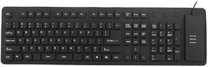 Unique Bargains Foldable Flexible 109 Keys USB Wired Roll up Silicone Keyboard Black for Laptop