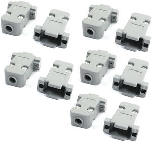 10Pcs RS232 9Pins DB9 Plastic Connector Shell w Installing Screws