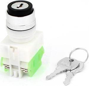 Unique Bargains AC 660V 10A NC NO 3 Position 4 Terminal Selector Rotary Switch w Keys