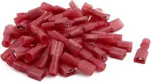 50Pcs FDFN1-187 22-16AWG Insulated Female Spade Crimp Terminal Connector Red