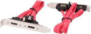 Unique Bargains 2Pcs Dual Port SATA Serial ATA Cable to eSATA Bracket Adapter Cable