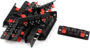 Unique Bargains 12pcs 4 Terminal Spring Loaded Push Audio Stereo Speaker Socket Connector Board