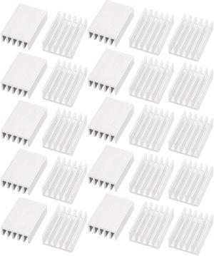 25Pcs 20mm x 14mm x 6mm Aluminum Heatsink Radiator Cooling Fin Silver Tone