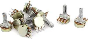 Unique Bargains 10 Pcs 10K OHM Linear Taper Rotary Potentiometer 10KB B10K Pot