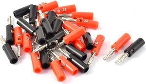 Unique Bargains 30pcs 4mm Black Red Audio Speaker Cable Wire Connector Banana Plug Jack Coupler