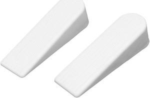 Home Office Rubber Safety Wedge Door Stopper Doorstop White 100mm Length 2pcs
