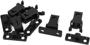 Cabinet Cupboard Plastic Non-Magnetic Push Touch Latch Black 20mm Length 5pcs
