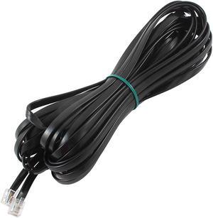 Unique Bargains 33Ft Length 6P6C RJ11 Telephone Extension Fax Modem Cable Line Black