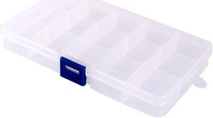 Unique Bargains Plastic 15 Compartments Jewelry Earring Bead Container Storage Case