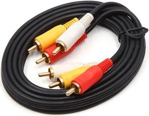 1.5m 3RCA to 3RCA Male to Male Composite Audio Video AV Extention Cord Cable