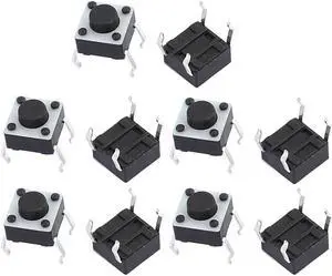 10Pcs 6mmx6mmx5mm Panel PCB Momentary Contact Tactile Tact Switch 4 Terminals