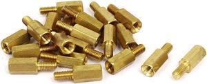 M3 x 10mm+6mm Male to Female Thread Brass Hex Pillars Standoff Spacers 20PCS