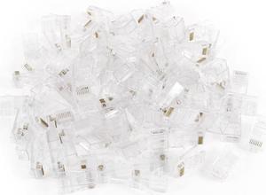 Clear Plastic Shell RJ45 Cat5 8P8C Male Plug Network Connectors Couplers 100 Pcs