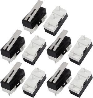 10Pcs 125V 1A 3 Terminals Momentary 13mm Lever Arm Micro Switch Black KW10