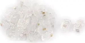 30pcs Clear Housing RJ11 6P4C Plug Telephone Crimp Line Adapter Connector