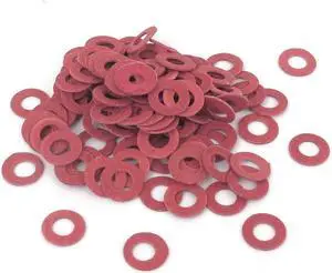 4mmx8mmx0.5mm Fiber Motherboard Insulating Gasket Flat Washer Red 100pcs