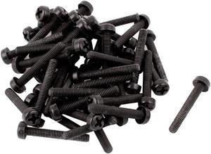 M3 x 20mm Nylon Phillips Cross Pan Head Machine Screws Black 50 PCS