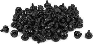 M3 x 4.5mm Knurled Phillips Head Thumb Screw Black 80pcs for Computer PC Case