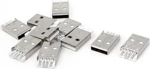 Unique Bargains 10 Pcs USB 2.0 Type A Male Plug Port Straight Pin PCB Mount Connector Adapter