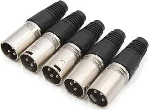 5 Pcs XLR 3 Pin Male Scooter Charging Audio Microphone MIC Connector Adapter
