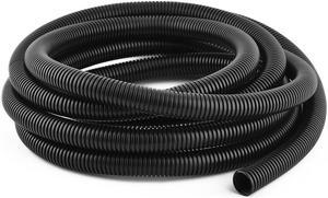 Plastic Flexible Corrugated Conduit Hose Tubing Black 21mm Outer Dia 4M Long