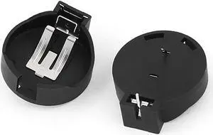 Unique Bargains 2PCS Lithium Button Battery Holder Case Black for CR2450 LIR2450