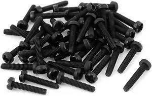 M2 x 10mm Plastic Phillips Cross Pan Head Machine Screws Black 50 PCS M2 x 10mm Plastic Phillips Cross Pan Head Machine Screws Black 50 PCS
