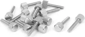 Computer PC Case Stainless Steel Flat Head Knurled Thumb Screw M4 x 20mm 15pcs