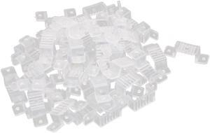 18mm x 8mm Plastic LED Light Strip Fixing Mounting Bracket Clear 50pcs