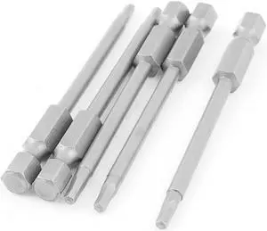 1/4" Hex Shank 2.5mm Hexagon Head Magnetic Screwdriver Bits 75mm Length 5pcs