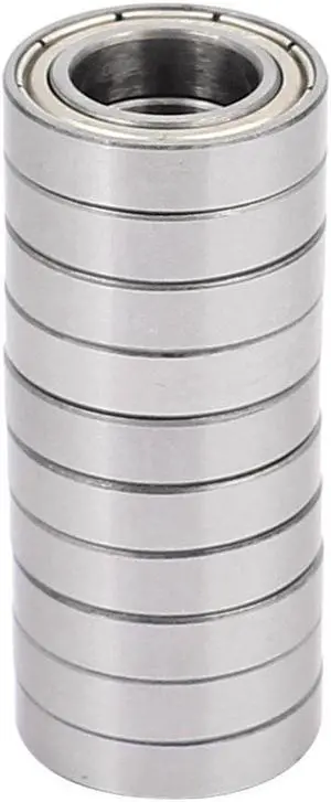 S6801Z Double Shielded Deep Groove Ball Bearing Silver Tone 21mmx12mmx5mm 10pcs