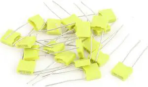 20 Pcs 104J100 0.1uF 100V Radial Polyester Film Box Type Correction Capacitors