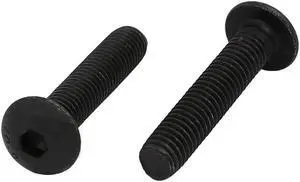 2pcs M5x25mm 10.9 Grade Hex Socket Reverse Left Hand Thread Screw Bolt Black