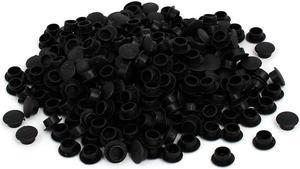 10mm Dia Plastic Straight Line Screw Cap Covers Hole Plugs Lids Black 500pcs