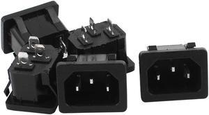 5Pcs AC 250V 10A 3 Terminals Snap in Inlet Power Male Plug Socket Adapter