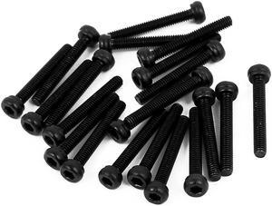 M2.5x18mm Alloy Steel Hex Socket Head Knurled Cap Screw Bolt Black 20pcs