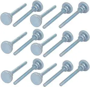 Unique Bargains M3x30mm Carbon Steel Flat Knurled Head Fully Threaded Thumb Screw Bolt 15pcs