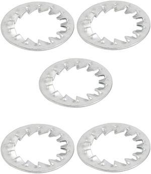 18mm Inner Dia Carbon Steel Zinc Plated Internal Serrated Lock Washer 5pcs