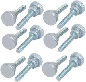 Unique Bargains M4x20mm Carbon Steel Flat Knurled Head Fully Threaded Thumb Screw Bolt 12pcs