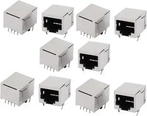 RJ45 8P8C Female PCB Mounting Modular Jack Ethernet Network Connector 10pcs
